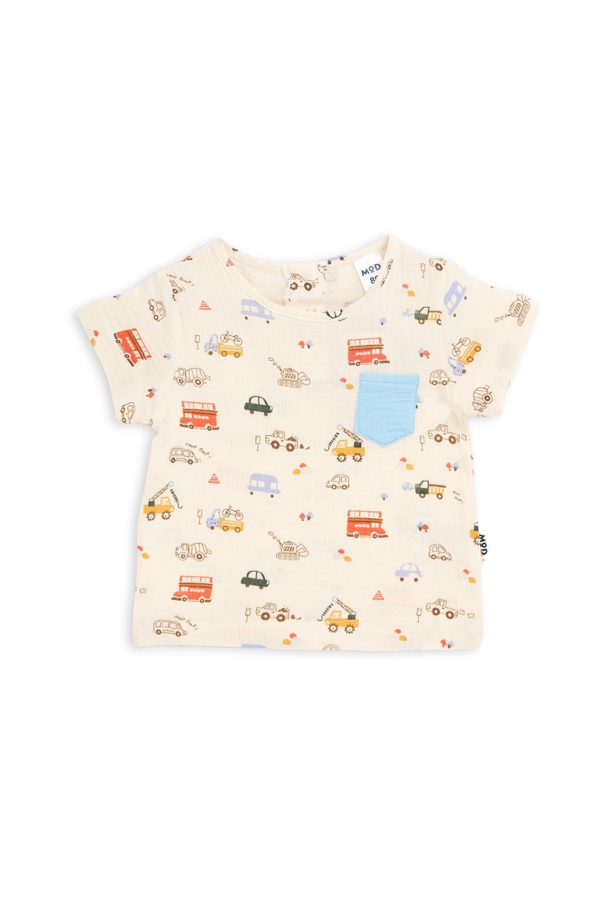 Collection of Muslin Cotton Baby Set - Stylish Comfort for 8-24 Months - White/Blue in a gallery layout