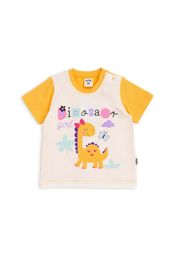 Collection of Toddler Cotton T-Shirt & Shorts Set (10-36 Months) - Yellow in a gallery layout