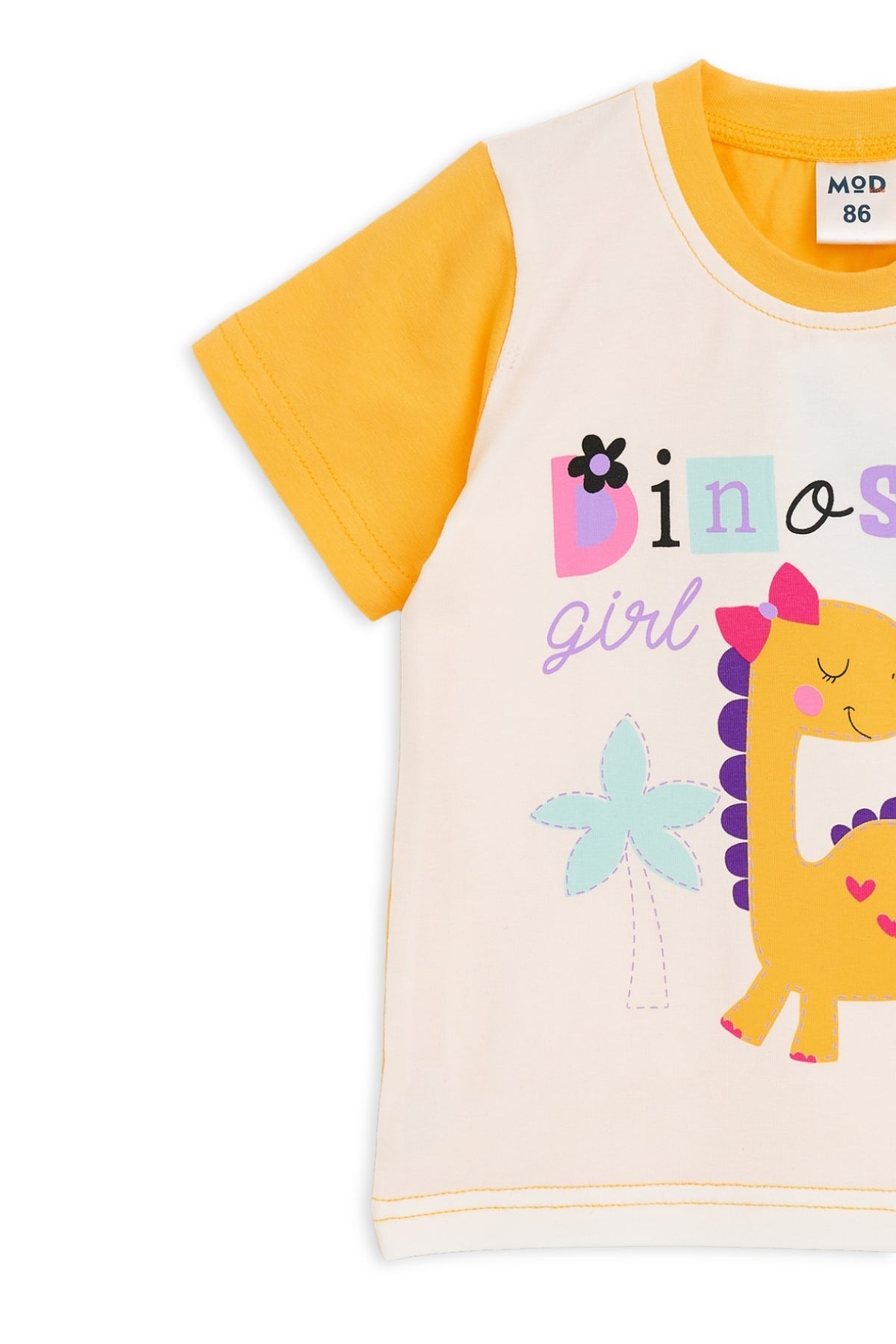 Collection of Toddler Cotton T-Shirt & Shorts Set (10-36 Months) - Yellow in a gallery layout