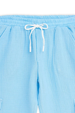 Collection of Unisex Cotton Two-Piece Set (Ages 8-12) - Blue in a gallery layout