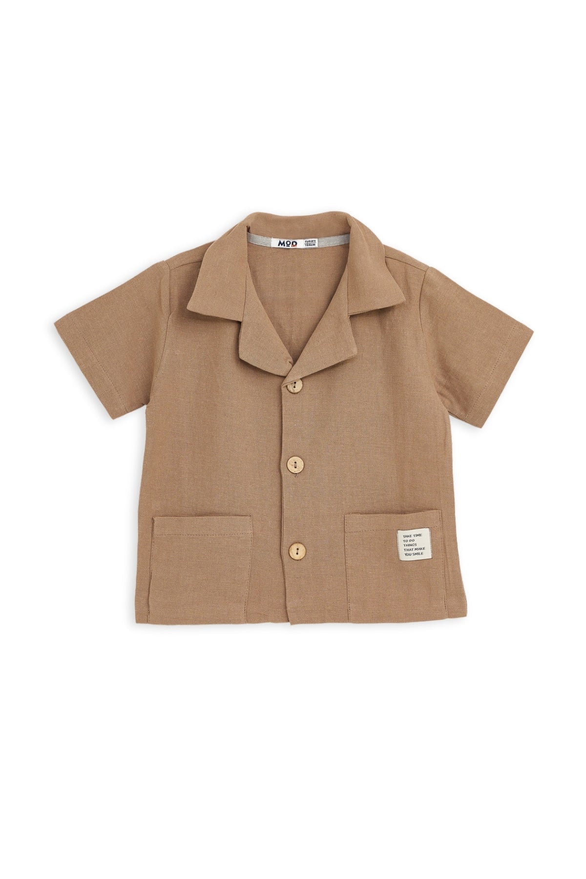 Collection of Linen Two-Piece Set for Kids (3-7 Years) - Dark Beige in a gallery layout