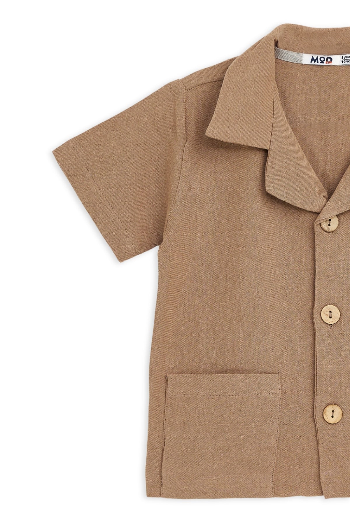 Collection of Linen Two-Piece Set for Kids (3-7 Years) - Dark Beige in a gallery layout