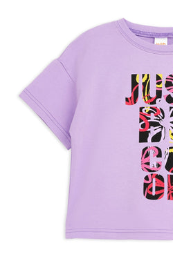 Collection of Trendy Two-Piece Muslin Set for Girls (Ages 5-8) - Lilac in a gallery layout
