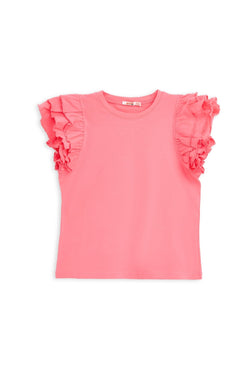 Collection of Girls’ Stylish Ruffle Sleeve Set – 8-12 Years - Pink in a gallery layout