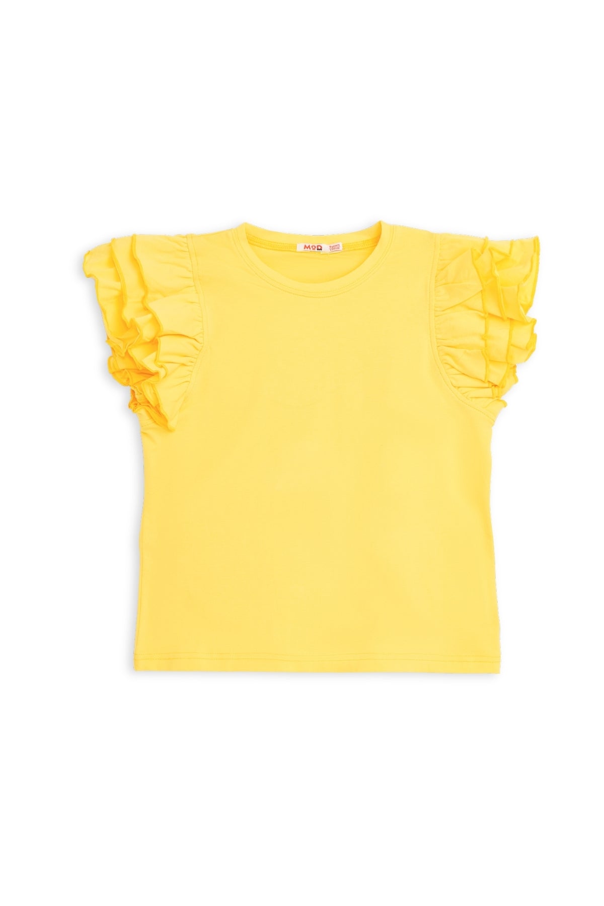 Collection of Girls’ Stylish Ruffle Sleeve Set – 8-12 Years - Yellow in a gallery layout