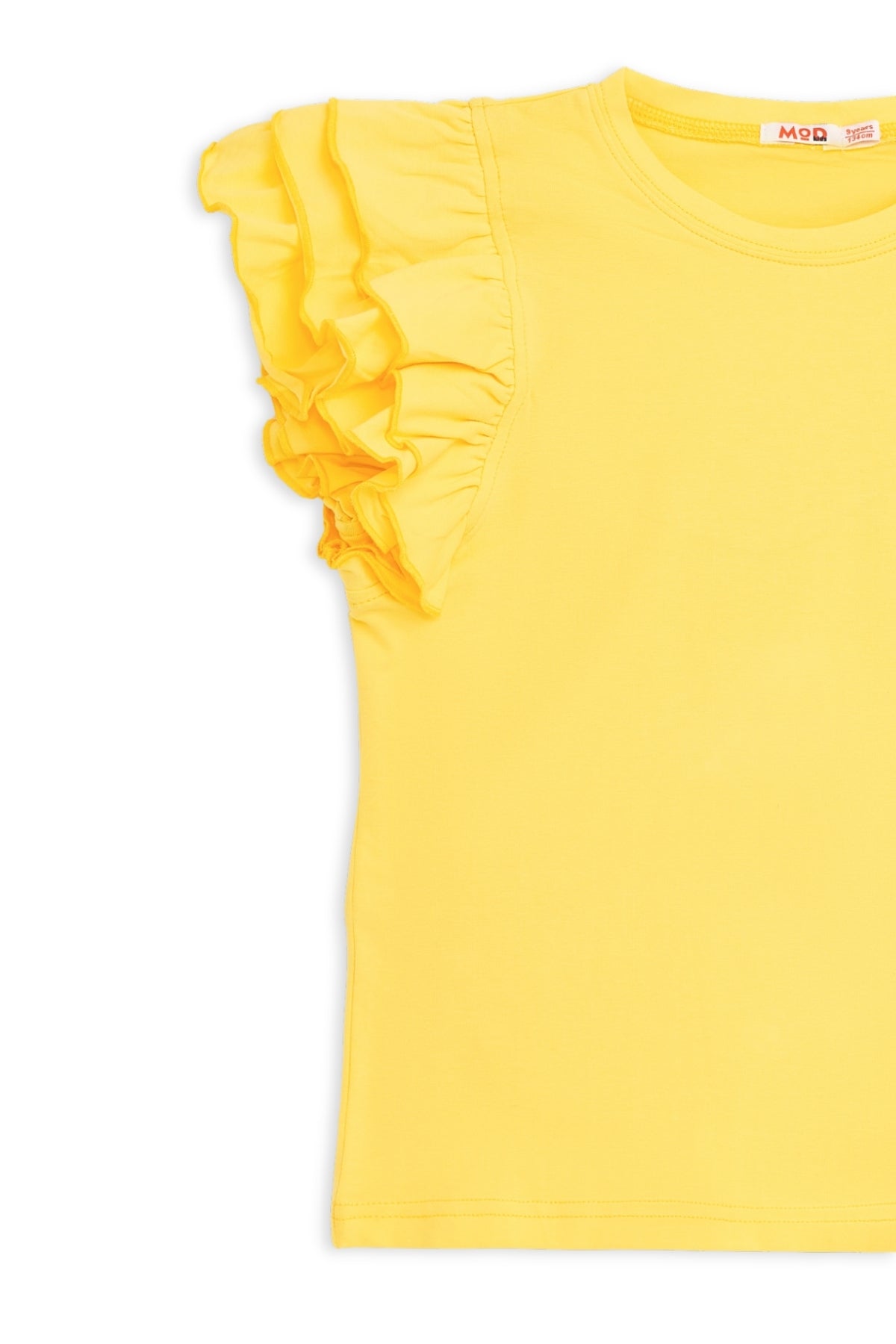 Collection of Girls’ Stylish Ruffle Sleeve Set – 8-12 Years - Yellow in a gallery layout
