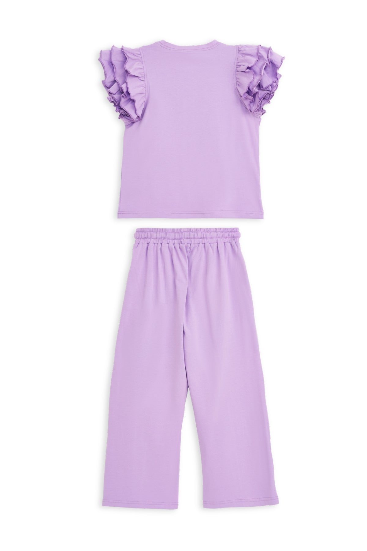 Collection of Girls’ Stylish Ruffle Sleeve Set – 8-12 Years - Lilac in a gallery layout