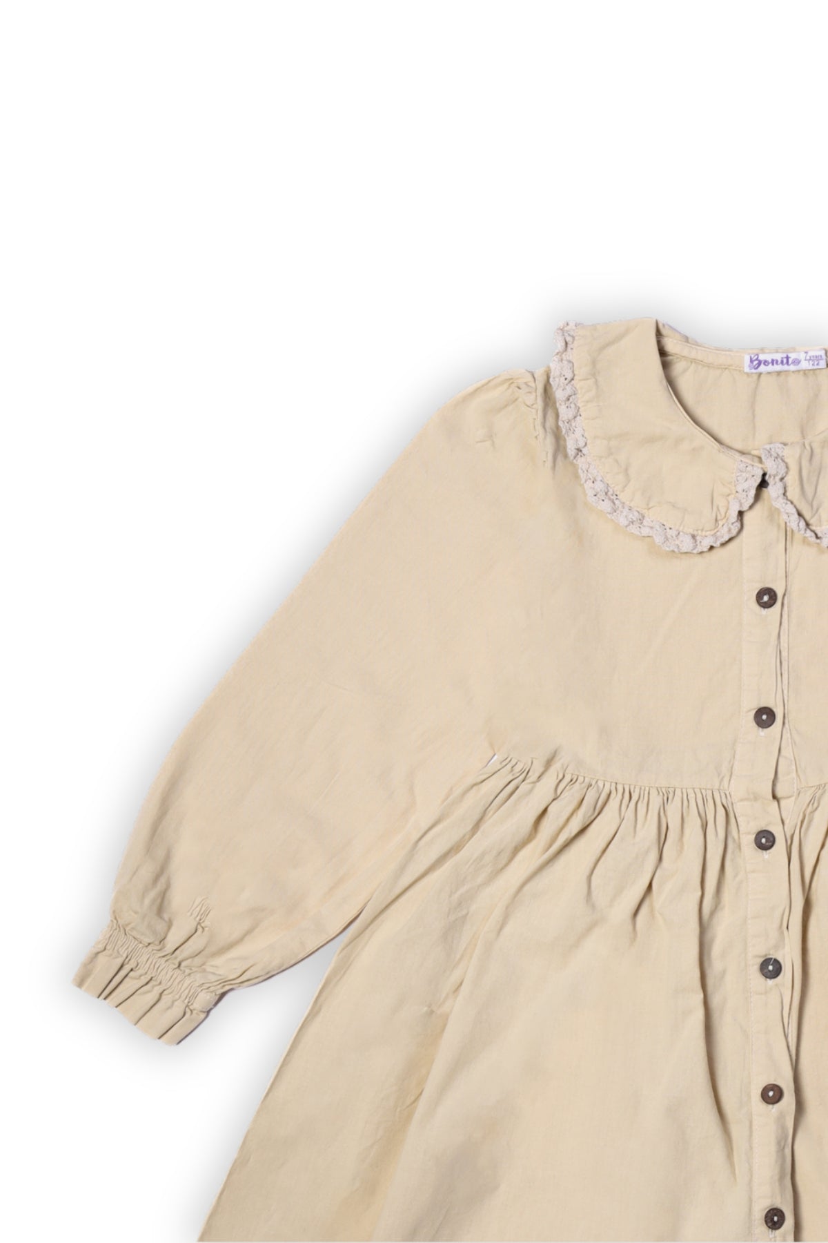 Collection of Charming Cotton Dress for Girls (Ages 3-7 Years) MK-27 Beige in a gallery layout