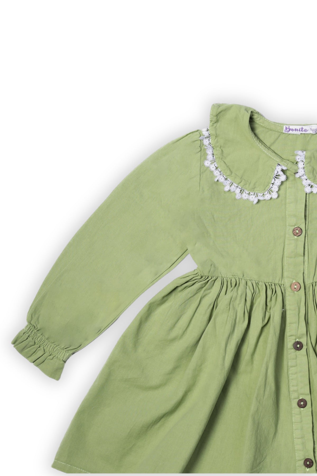 Collection of Charming Cotton Dress for Girls (Ages 3-7 Years) MK-27 Light green in a gallery layout