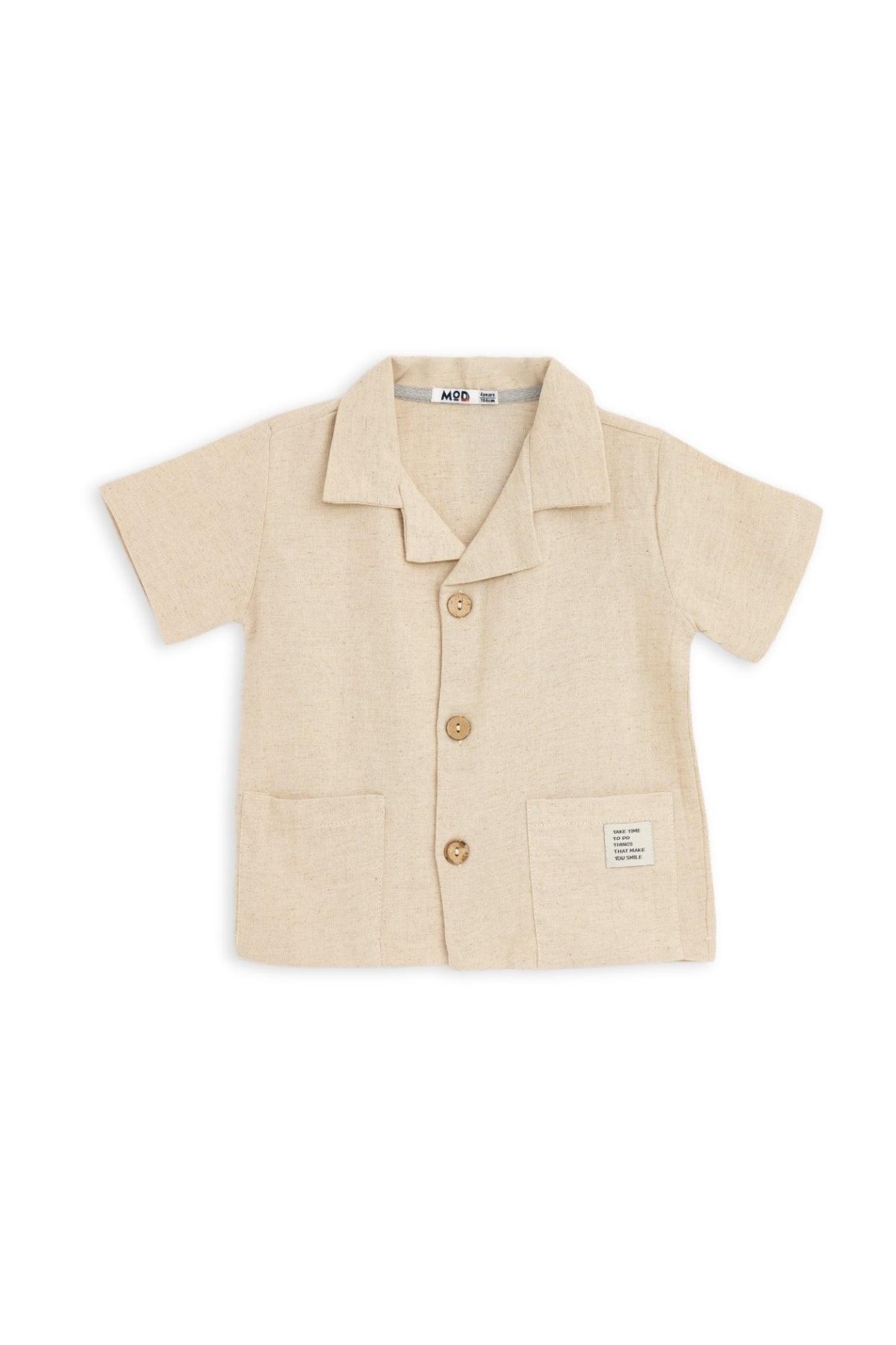 Collection of Linen Two-Piece Set for Kids (3-7 Years) - Beige in a gallery layout