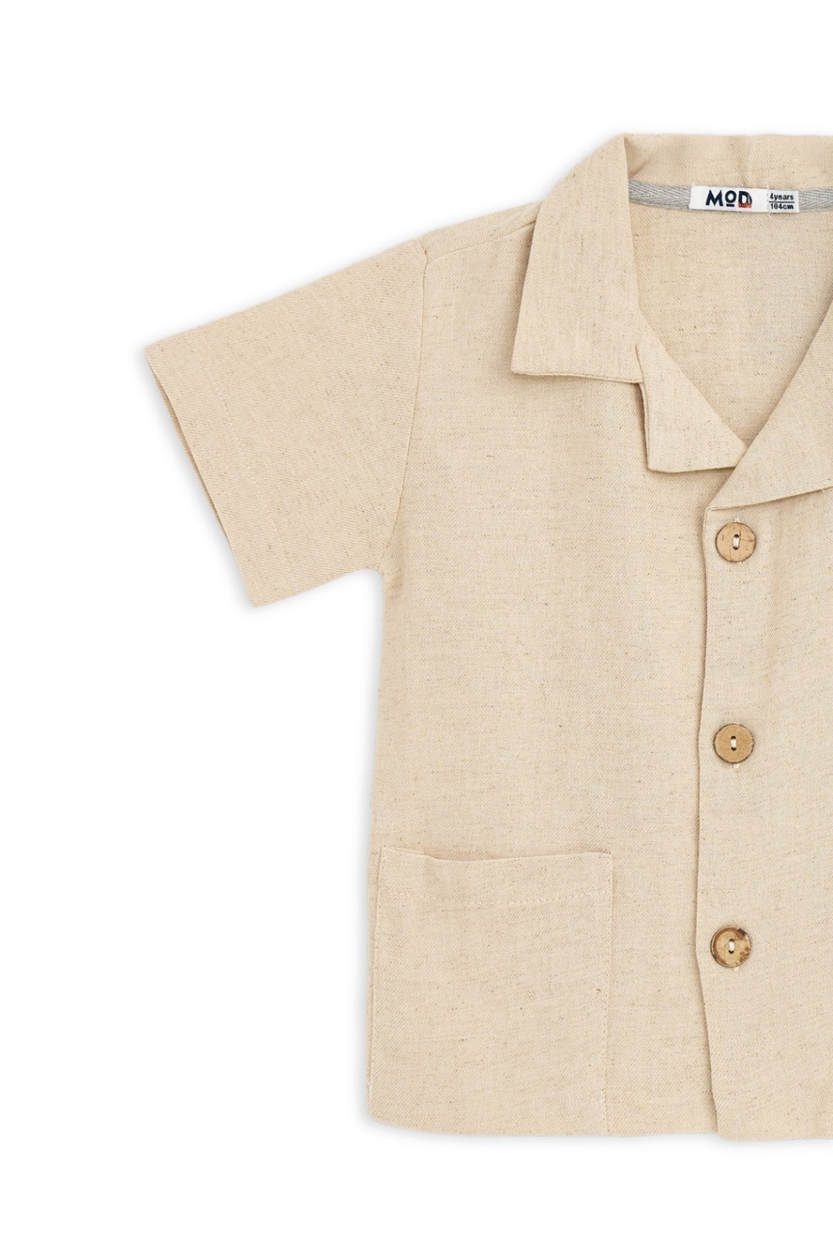 Collection of Linen Two-Piece Set for Kids (3-7 Years) - Beige in a gallery layout