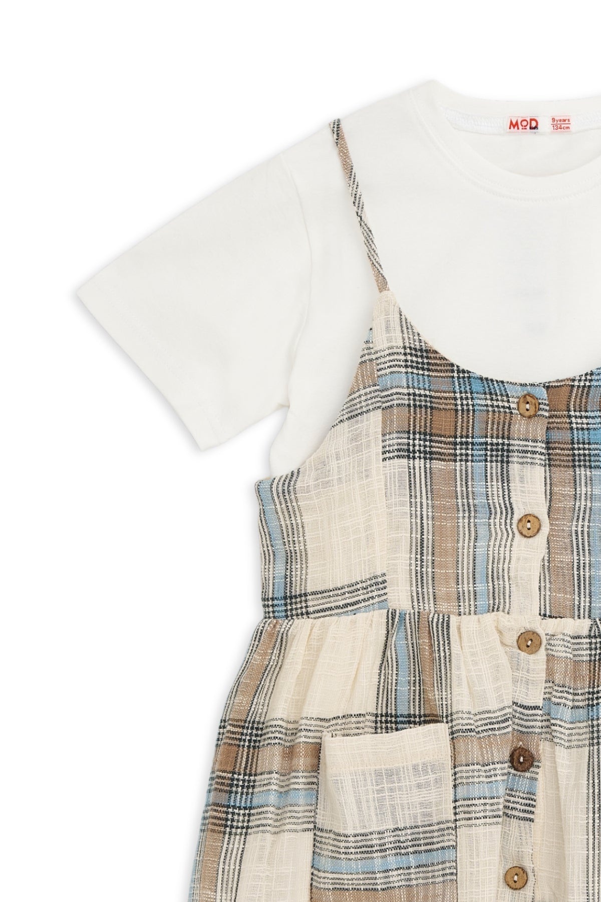 Collection of Plaid Midi Dress for Girls (8-12 Years) – Timeless Elegance & Everyday Comfort - Blue in a gallery layout