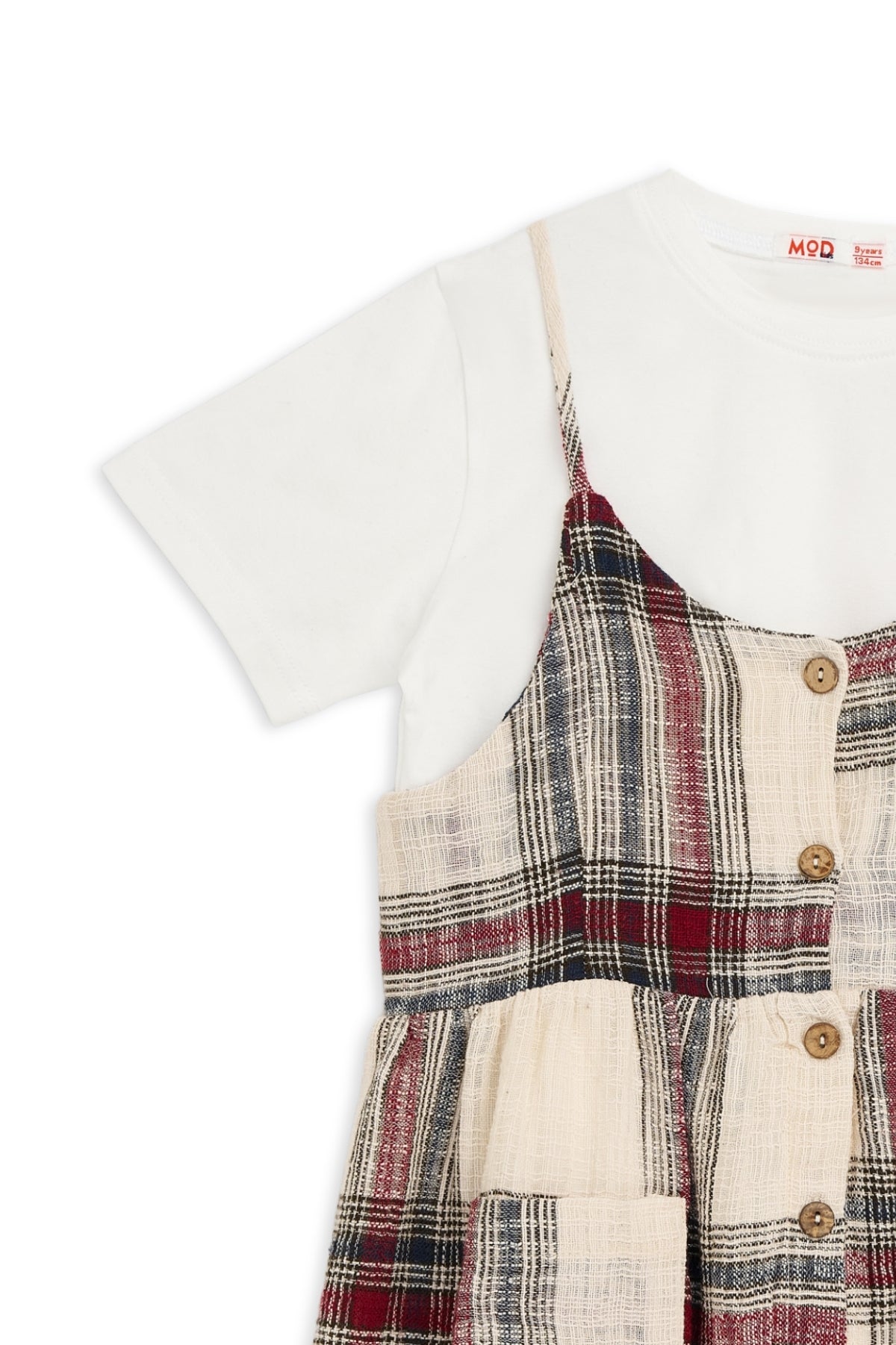 Collection of Plaid Midi Dress for Girls (8-12 Years) – Timeless Elegance & Everyday Comfort - Red in a gallery layout