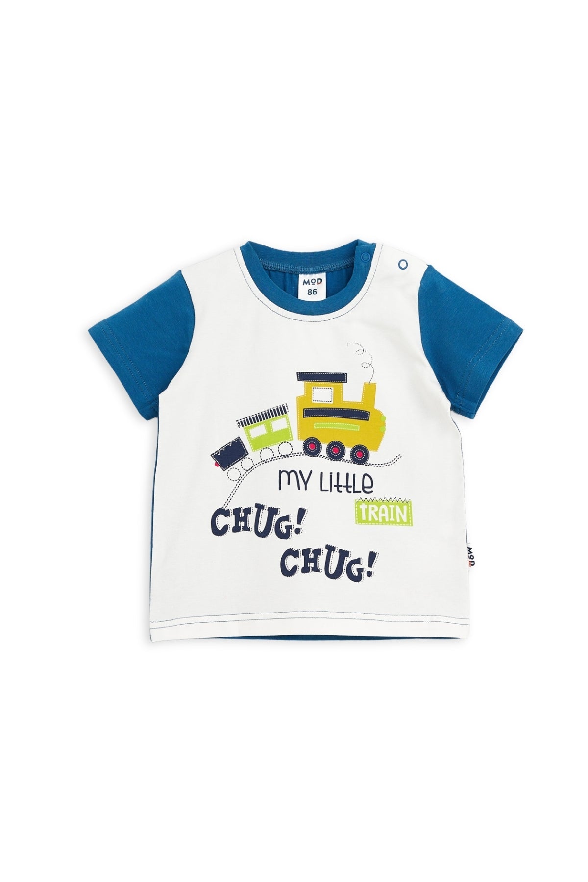 Collection of Toddler Cotton T-Shirt & Shorts Set (10-36 Months) - Blue in a gallery layout