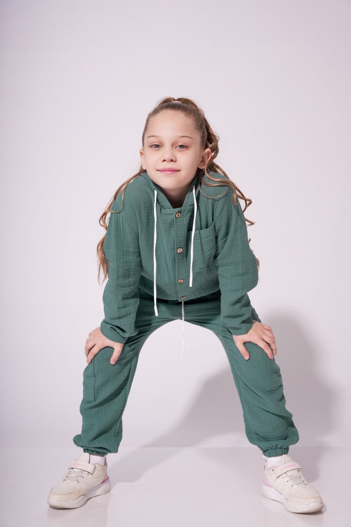 Collection of Unisex Cotton Two-Piece Set (Ages 8-12) - Emerald in a gallery layout