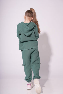 Collection of Unisex Cotton Two-Piece Set (Ages 8-12) - Emerald in a gallery layout
