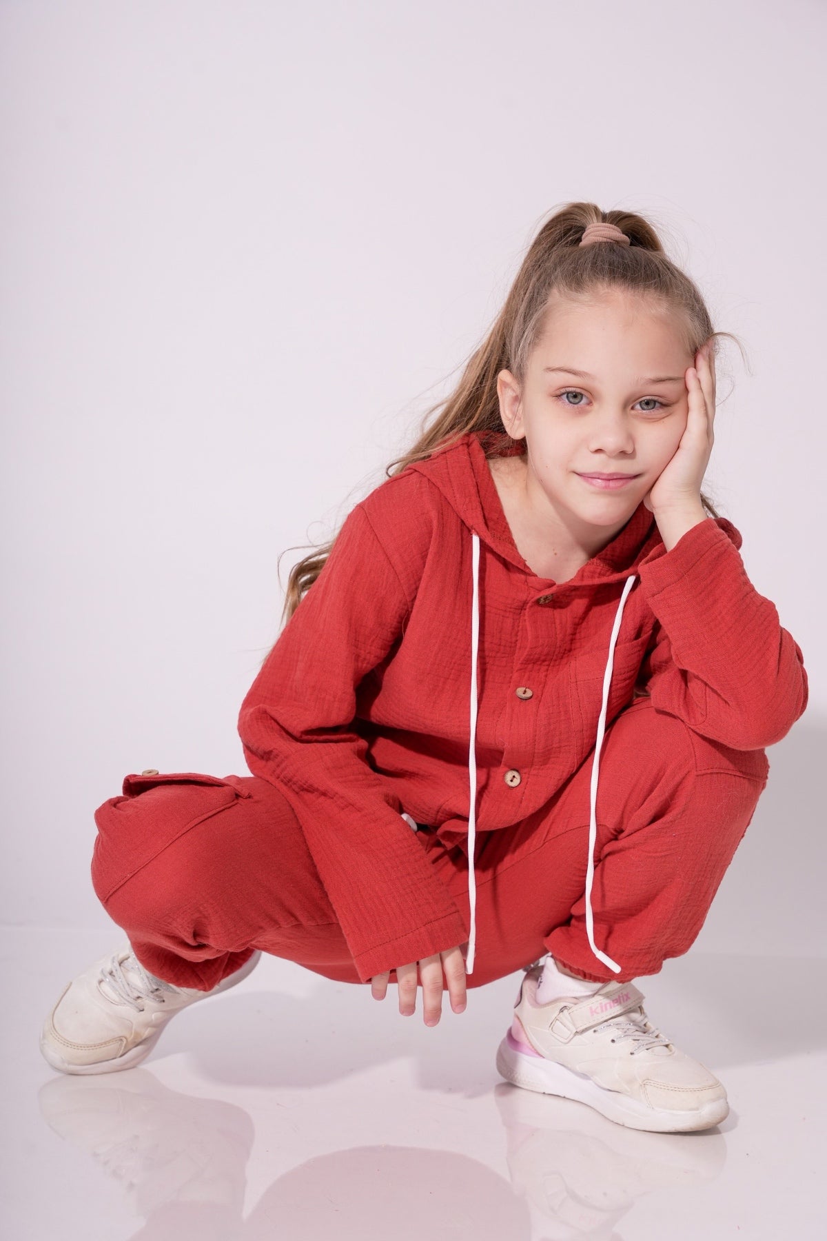 Collection of Unisex Cotton Two-Piece Set (Ages 8-12) - Terracotta in a gallery layout