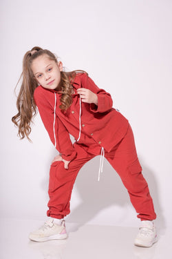 Collection of Unisex Cotton Two-Piece Set (Ages 8-12) - Terracotta in a gallery layout
