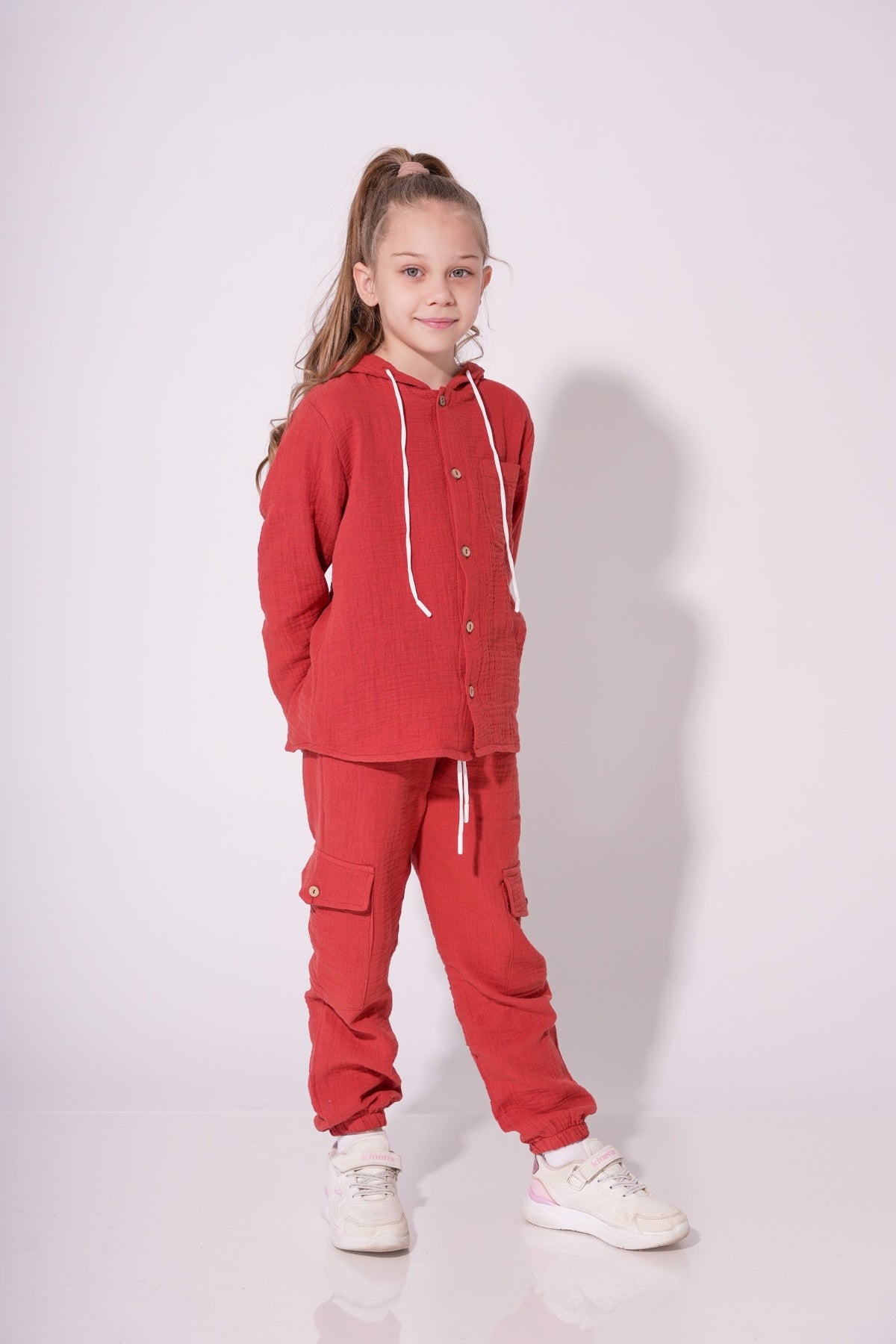 Collection of Unisex Cotton Two-Piece Set (Ages 8-12) - Terracotta in a gallery layout