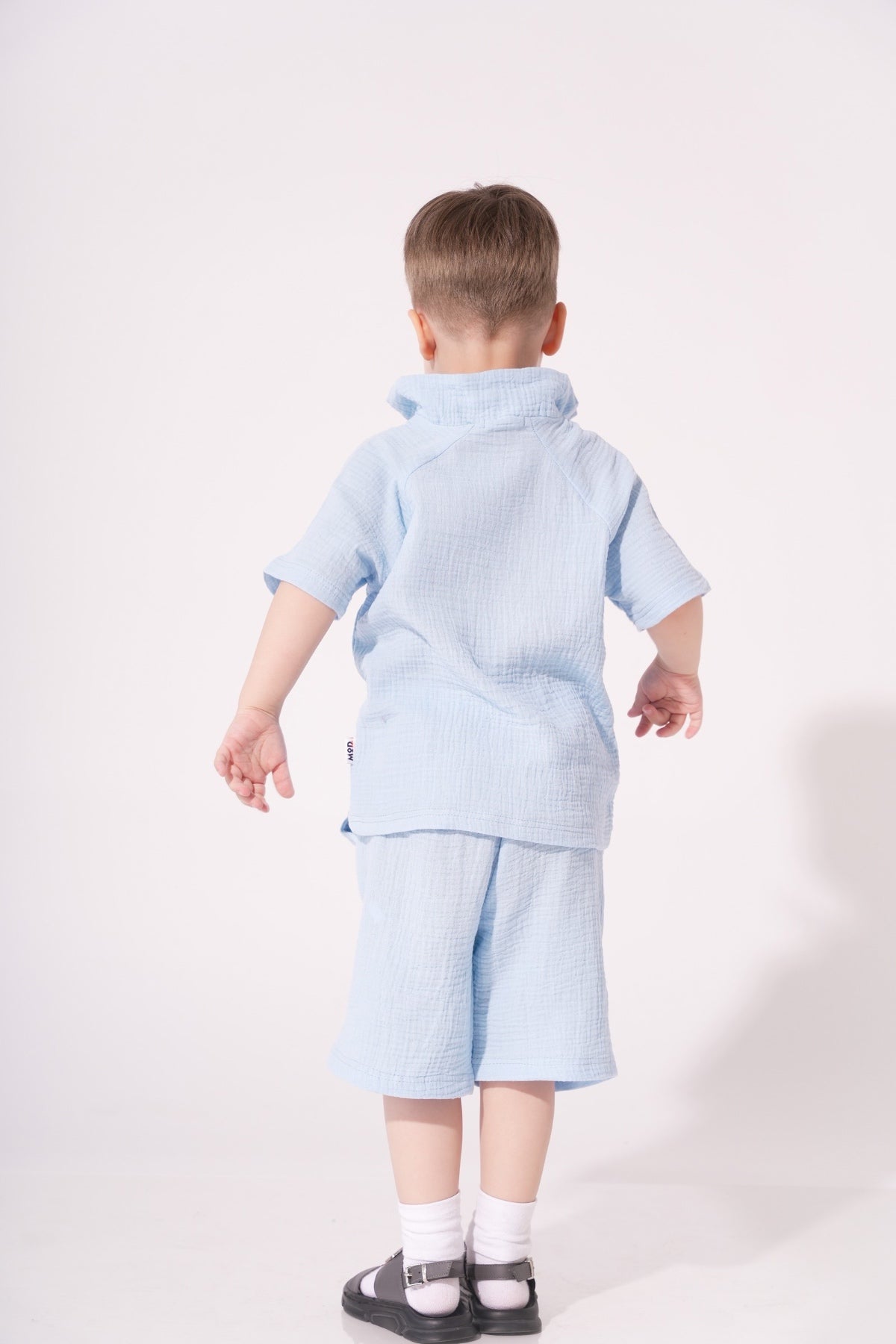 Collection of Stylish Two-Piece Cotton Set for Boys and Girls (Ages 5-8) - Blue in a gallery layout