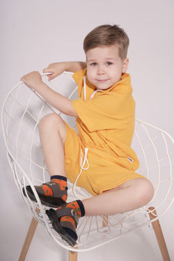 Collection of Stylish Two-Piece Cotton Set for Boys and Girls (Ages 5-8) - Yellow in a gallery layout