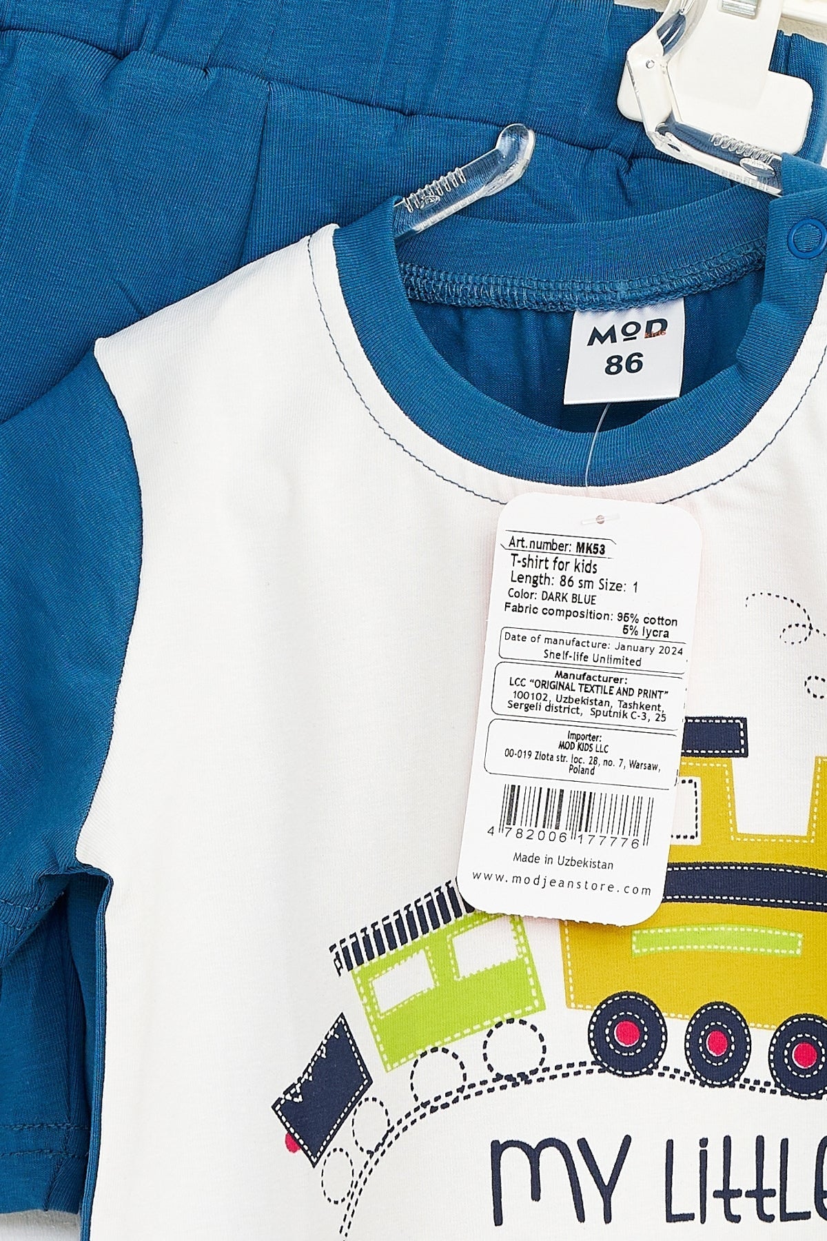 Collection of Toddler Cotton T-Shirt & Shorts Set (10-36 Months) - Blue in a gallery layout