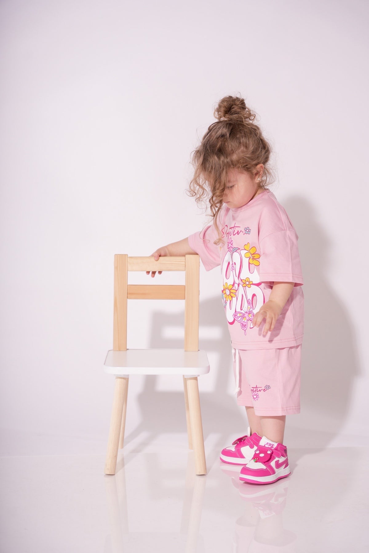 Collection of Set for Children Printed T-shirt and Short Dirty Pink in a gallery layout