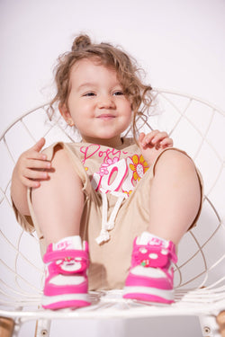 Collection of Set For Children Printed T-shirt and Short Beige in a gallery layout