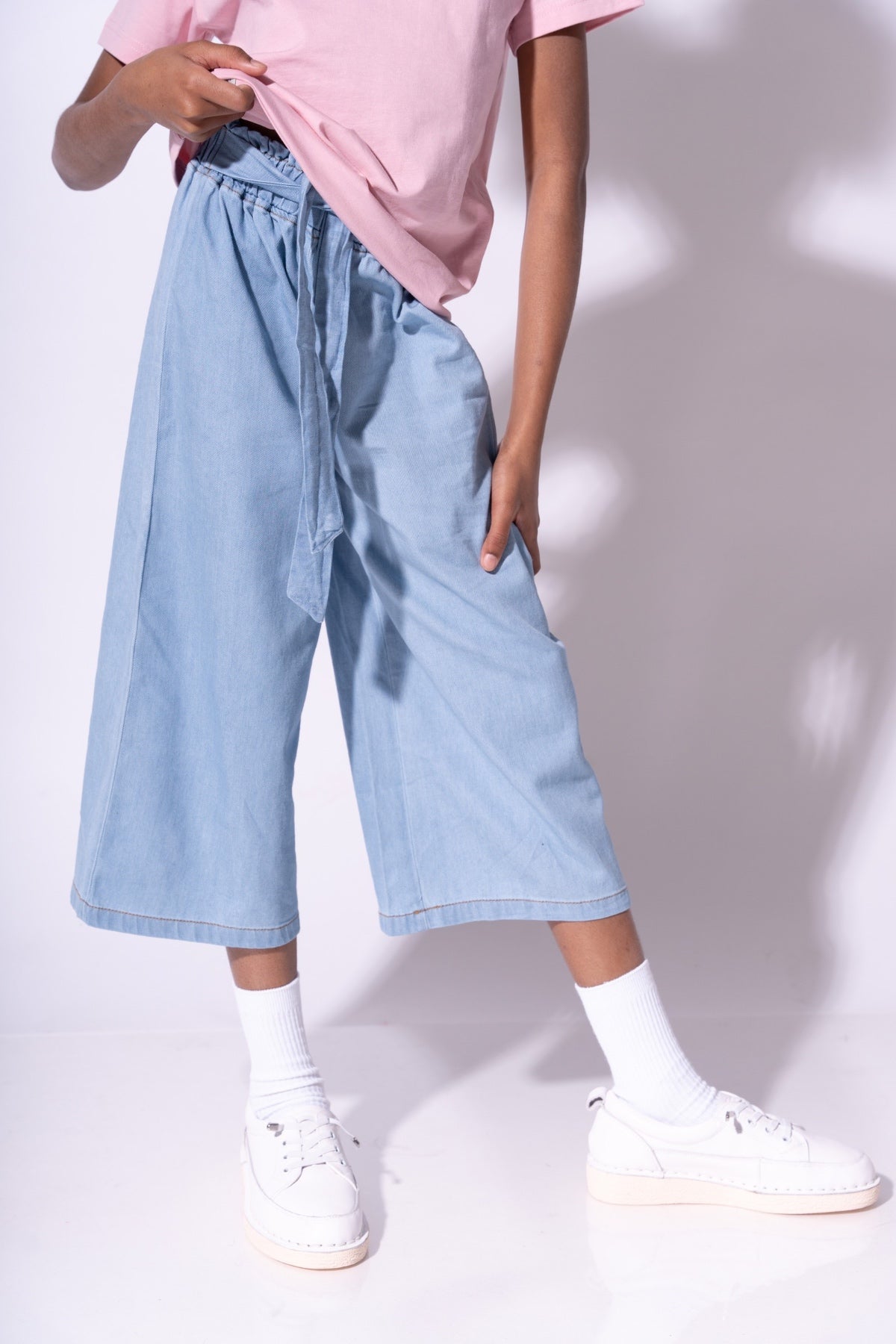 Collection of Girls' Cotton Pants (Ages 6-9) - Blue in a gallery layout