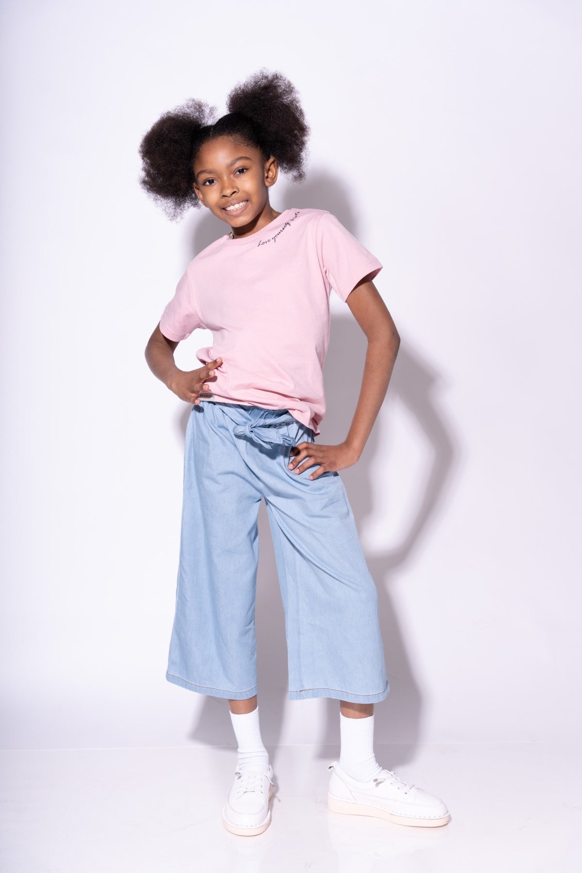 Collection of Girls' Cotton Pants (Ages 6-9) - Blue in a gallery layout