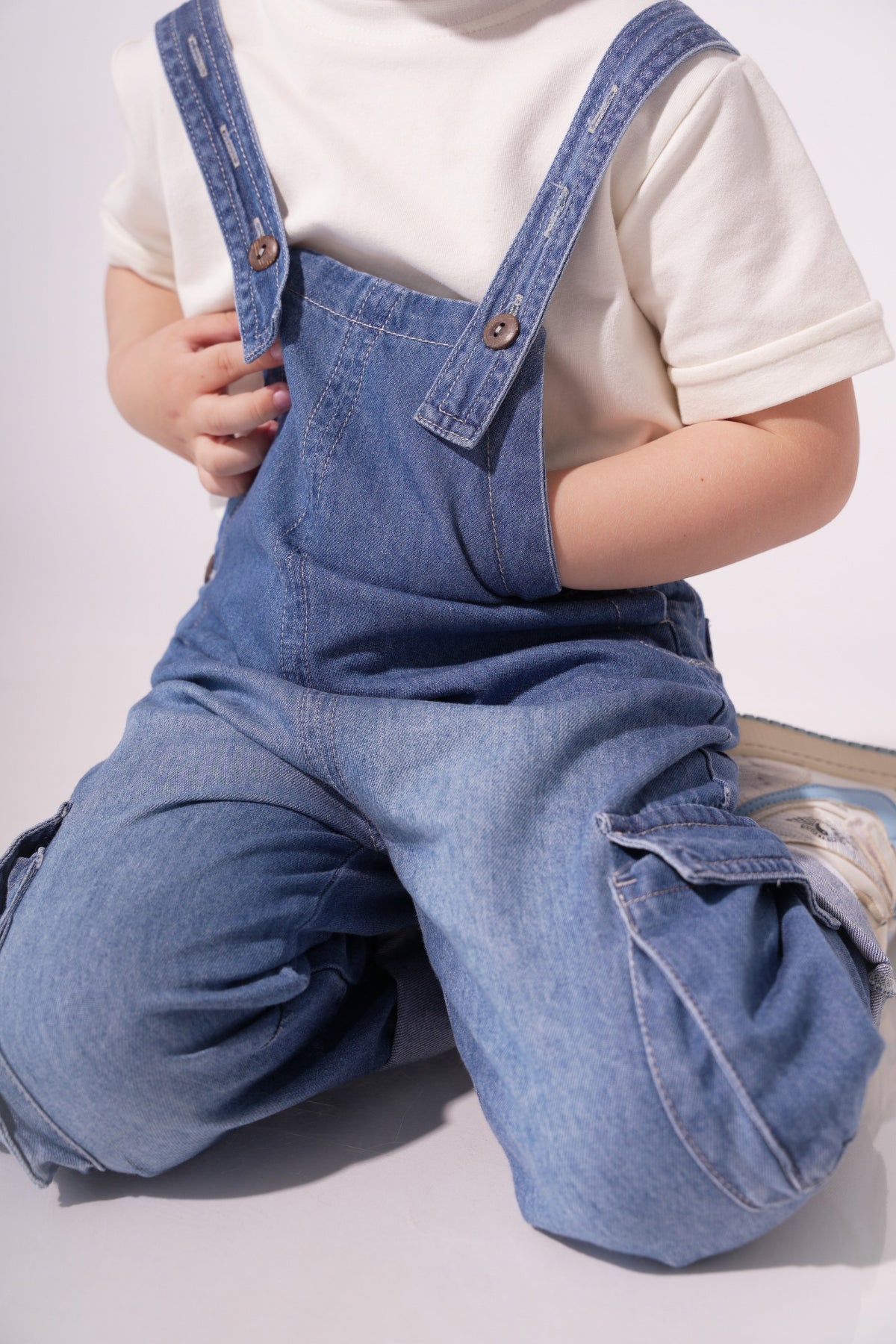 Collection of Denim Overalls for Boys and Girls (Ages 2-5 Years) - Dark Blue in a gallery layout