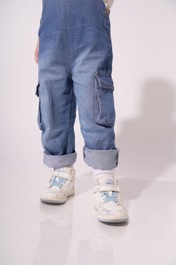 Collection of Denim Overalls for Boys and Girls (Ages 2-5 Years) - Dark Blue in a gallery layout