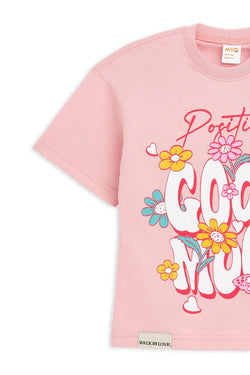 Collection of Set for Children Printed T-shirt and Short Dirty Pink in a gallery layout
