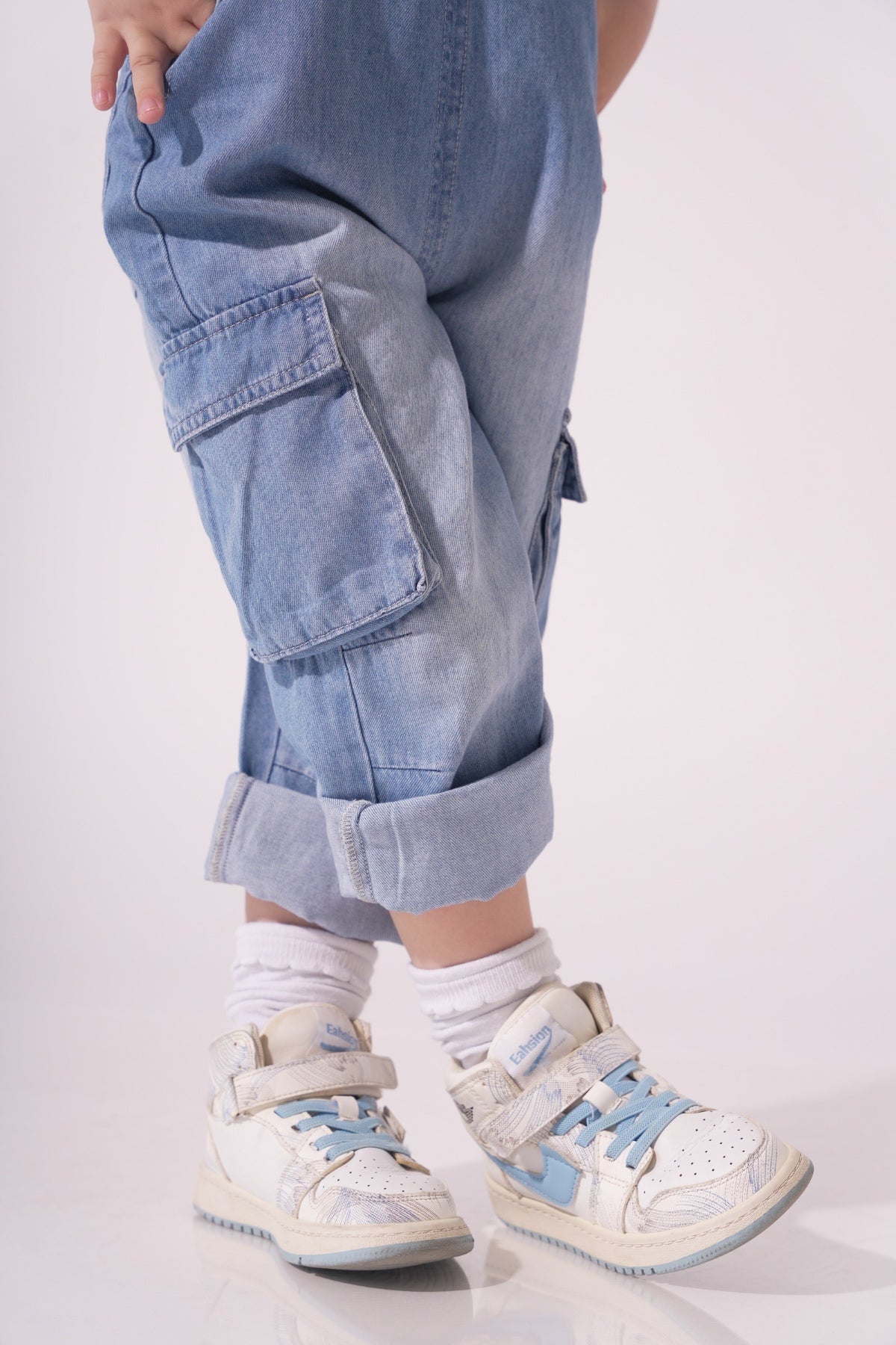 Collection of Denim Overalls for Boys and Girls (Ages 2-5 Years) - Blue in a gallery layout