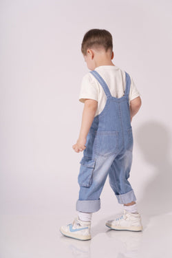 Collection of Denim Overalls for Boys and Girls (Ages 2-5 Years) - Blue in a gallery layout