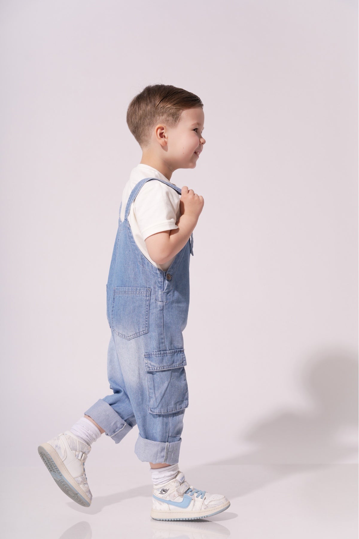 Collection of Denim Overalls for Boys and Girls (Ages 2-5 Years) - Blue in a gallery layout
