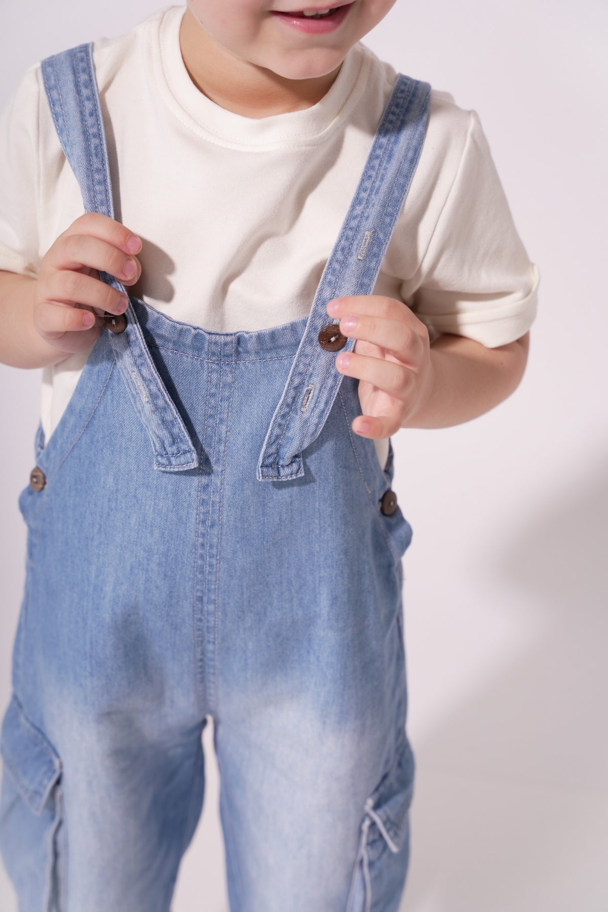 Collection of Denim Overalls for Boys and Girls (Ages 2-5 Years) - Blue in a gallery layout