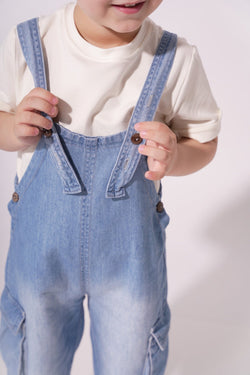 Collection of Denim Overalls for Boys and Girls (Ages 2-5 Years) - Blue in a gallery layout