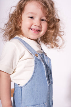 Collection of Kids' Denim Overalls (Ages 3-7 Years) - Blue in a gallery layout