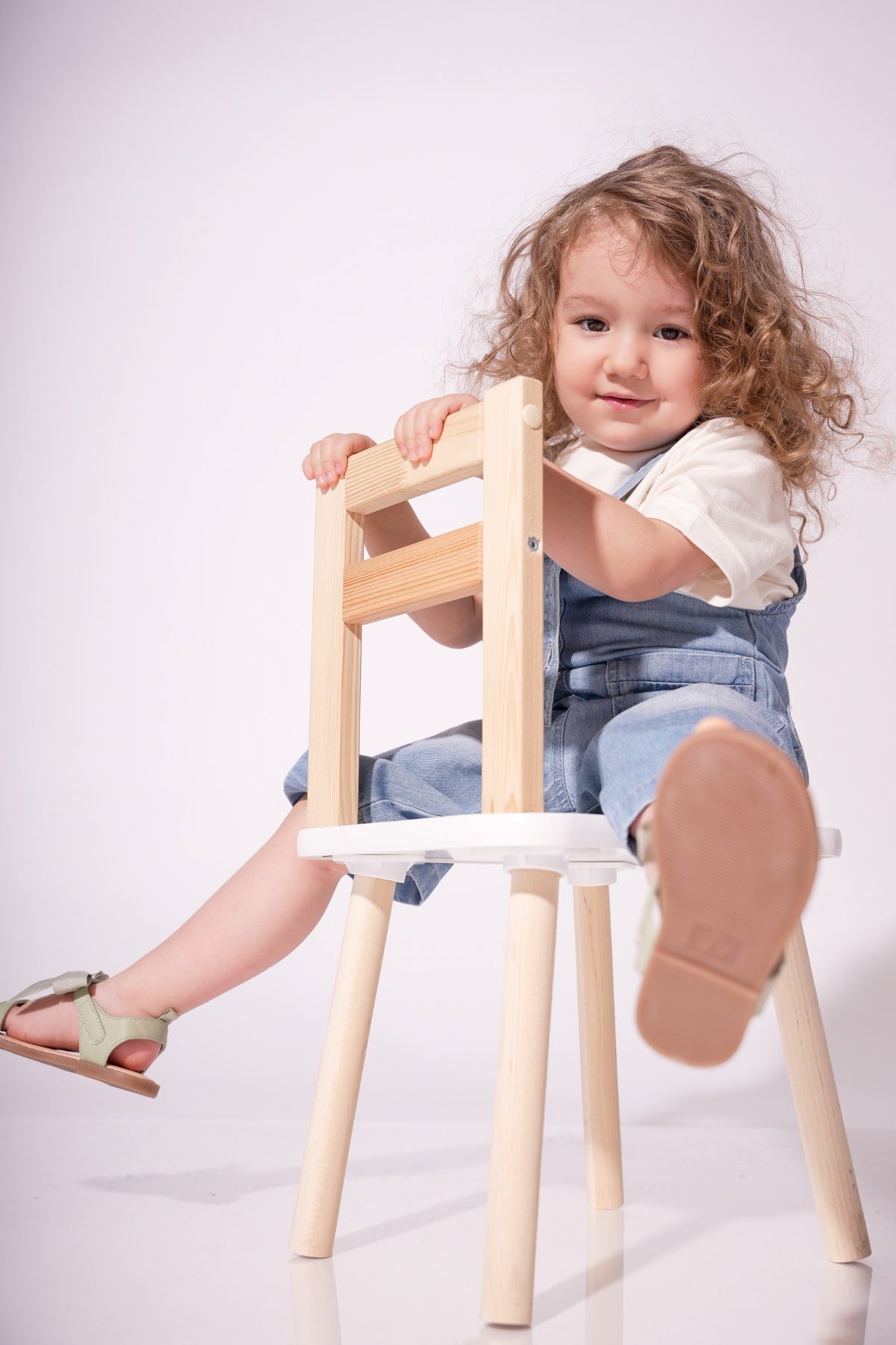 Collection of Kids' Denim Overalls (Ages 3-7 Years) - Blue in a gallery layout