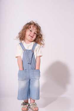 Collection of Kids' Denim Overalls (Ages 3-7 Years) - Blue in a gallery layout