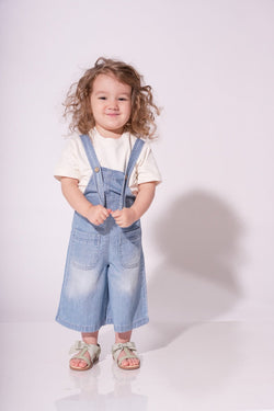 Collection of Kids' Denim Overalls (Ages 3-7 Years) - Blue in a gallery layout