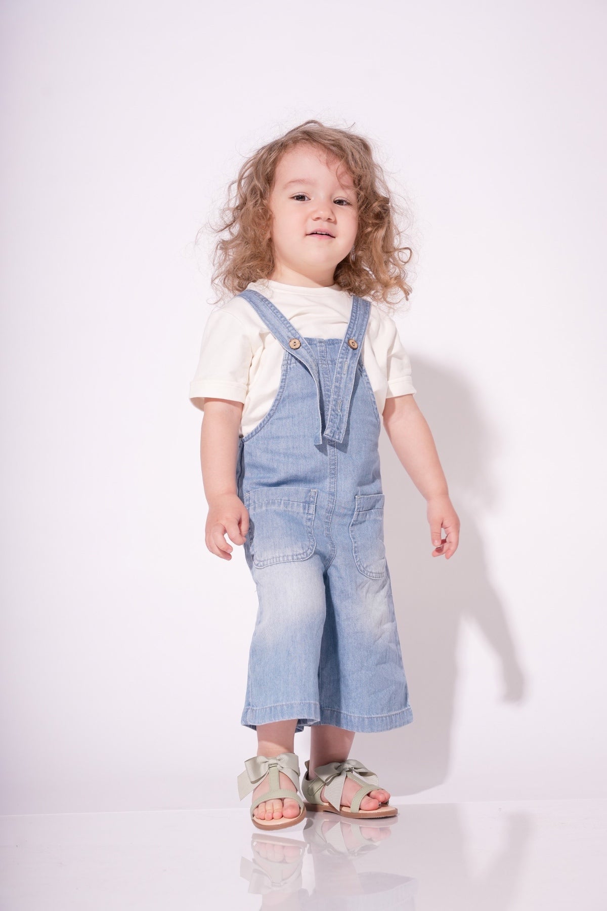 Collection of Kids' Denim Overalls (Ages 3-7 Years) - Blue in a gallery layout