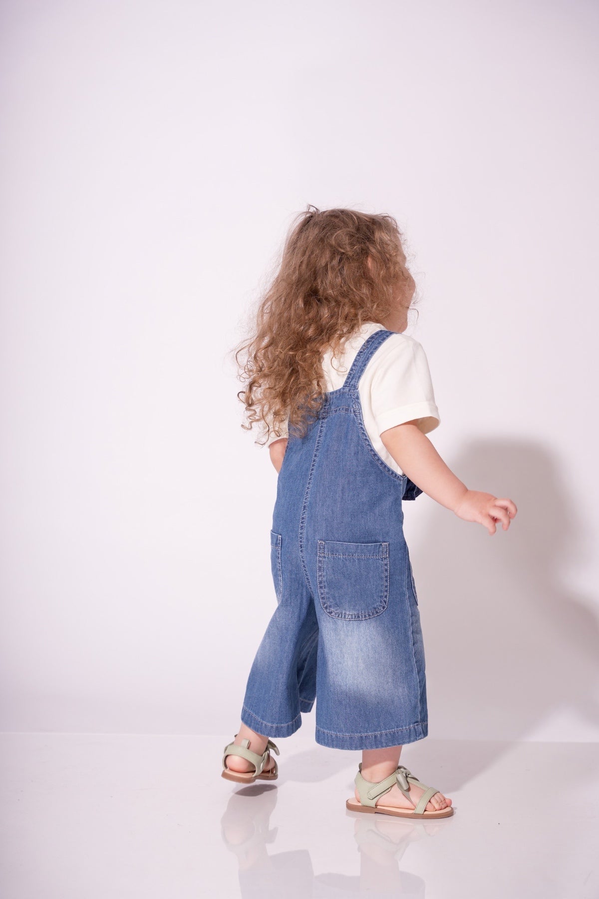 Collection of Kids' Denim Overalls (Ages 3-7 Years) - Dark Blue in a gallery layout