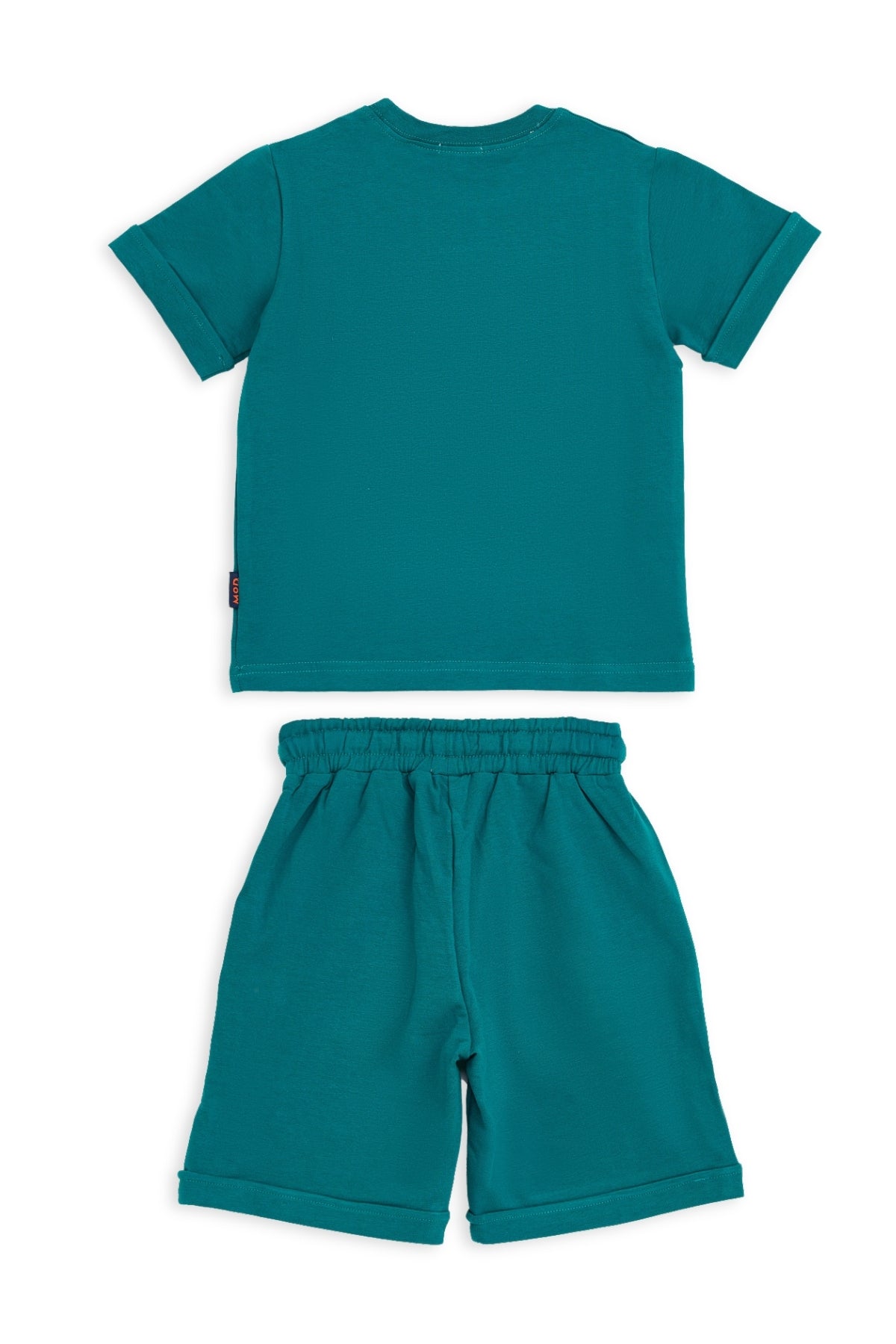 Collection of Kids Cotton T-Shirt & Shorts Set – Perfect for Active Days - Dark Green in a gallery layout