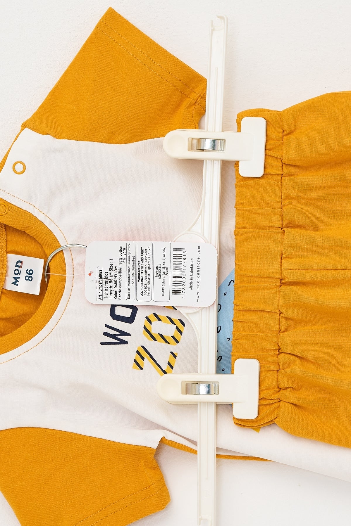 Collection of Toddler Cotton T-Shirt & Shorts Set (10-36 Months) - Dark Yellow in a gallery layout