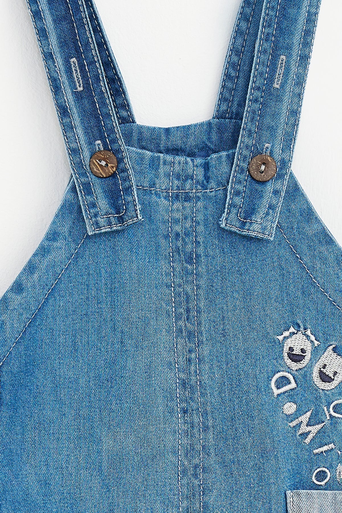 Collection of Denim Overalls for Boys and Girls (Ages 8-24 Months) - Dark Blue in a gallery layout