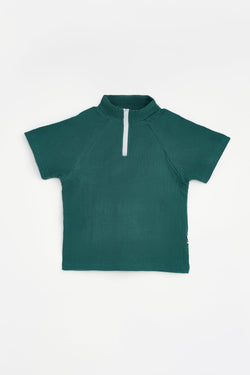 Collection of Stylish Two-Piece Cotton Set for Boys and Girls (Ages 5-8) - Emerald in a gallery layout