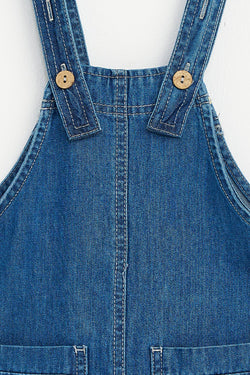Collection of Kids' Denim Overalls (Ages 3-7 Years) - Dark Blue in a gallery layout