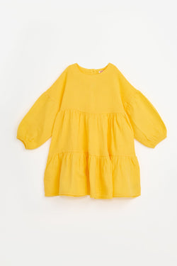 Girls' Flowy Cotton Dress (Ages 5-8) - Yellow Modjeans Store Girls' Flowy Cotton Dress (Ages 5-8) - Yellow Modjeans Store